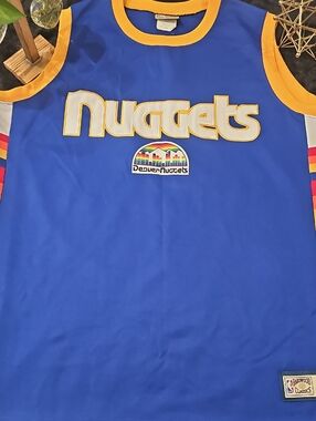 Denver Nuggets Blue & Gold Retro Basketball Jersey